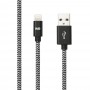 Apple Câble USB/Lightning - Nylon tressé 2 mètres - Noir & blanc - Renforcé