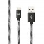 Apple Câble USB/Lightning - Nylon tressé 1 mètres - Noir & blanc - Renforcé