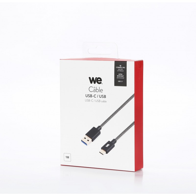 Câble tressé Blanc USB-C