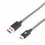 WE Câble USB-C mâle/USB A mâle - Tressé 1 Mètre - USB 3.1 - Noir et blanc