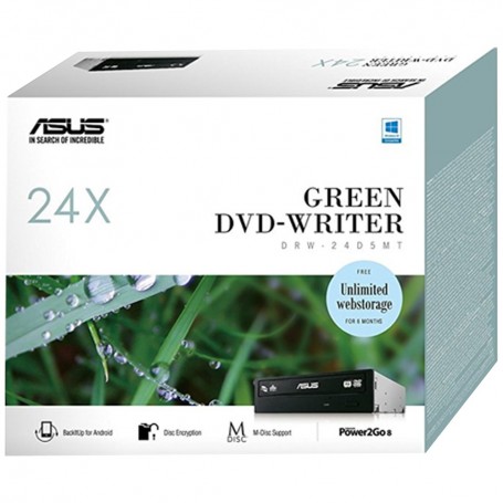 Asus DRW-24D5MT - Graveur DVD RAM/±R/±RW - SATA - Noir - Version Box