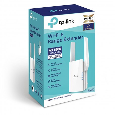 TP-LINK RE505X - Répéteur de signal WiFi 6AX/AC Mesh AX1500 Mbps Dual-Band