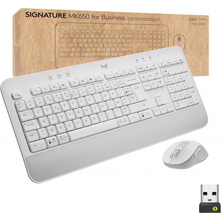 Logitech Signature MK650 for Business - Ensemble souris + clavier Blanc - Sans fils