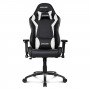 AKRacing SX WHITE - Siège Gaming - Siège en similicuir dossier réglable à 180° et accoudoirs 3D - Noir&Blanc - Garantie5/10ans