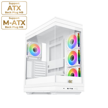 Boitier Moyen Tour E-ATX Xigmatek Meta RGB avec panneaux vitrés (Blanc)