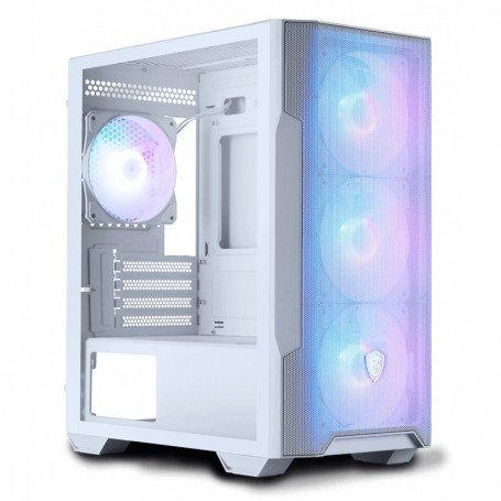 MSI MAG FORGE M100R WHITE - ATX -  Verre Trempé et Rétroéclairage ARGB