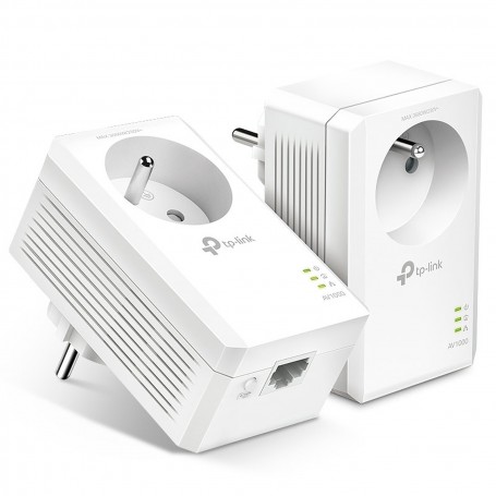 TP-LINK TL-PA7017P PACK X2 - CPL 1000 Mbps avec 1 port Gigabit Ethernet + prise électrique