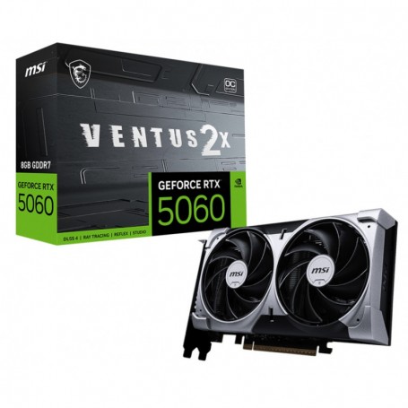 MSI RTX 5060 8G VENTUS 2X OC - Nvidia GeForce RTX5060 - 8Go GDDR7 - 1x HDMI - 3x DisplayPort - PCI Express 5.0