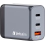 Chargeur secteur Verbatim GNC 1x port USB-A + 2x ports USB-C 65W (Noir)