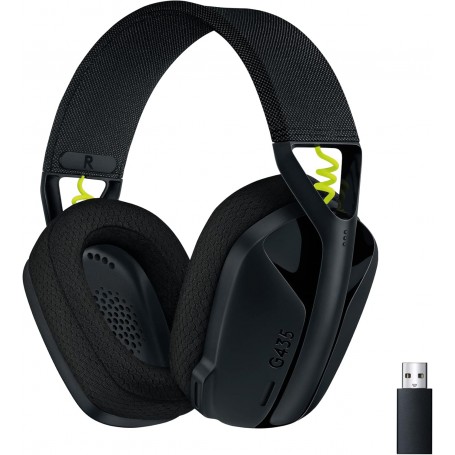 Casque Gamer sans fil Logitech G435 LightSpeed (Noir/Jaune) - Batterie et USB