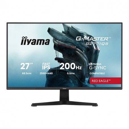 iiyama G-MASTER Red Eagle G2771QS-B1 - 27" IPS WQHD 2560x1440 - 200Hz - nVidia G-sync - Hauts-Parleurs - HDMI & DisplayPort -