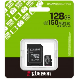 Kingston Canvas Select Plus Gen3 - Carte microSDXC - 128Go - Classe 10